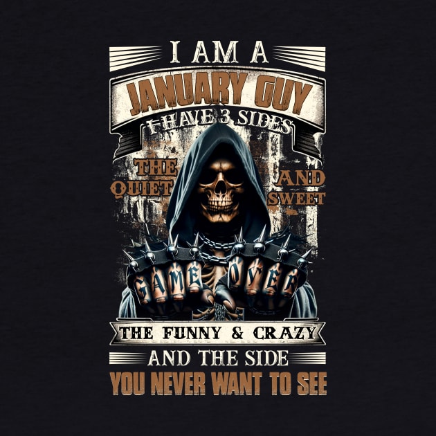 Skull I'm A December Guy I Have 3 Sides Birthday The Quiet & Sweet by Buleskulls 